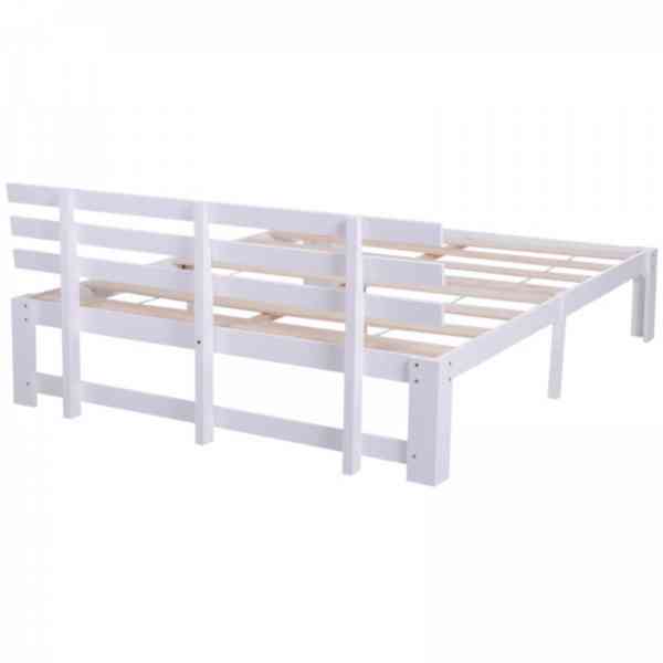 Dřevěná postel z masivní borovice 160 x 200 cm | bílá - foto 4