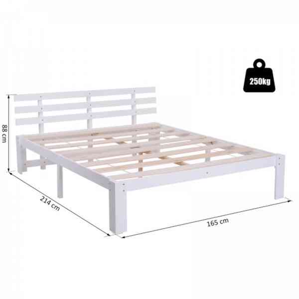 Dřevěná postel z masivní borovice 160 x 200 cm | bílá - foto 2