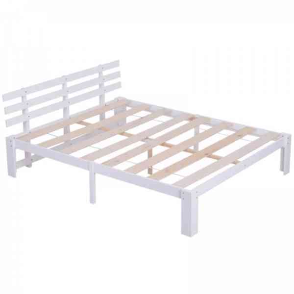 Dřevěná postel z masivní borovice 160 x 200 cm | bílá - foto 3