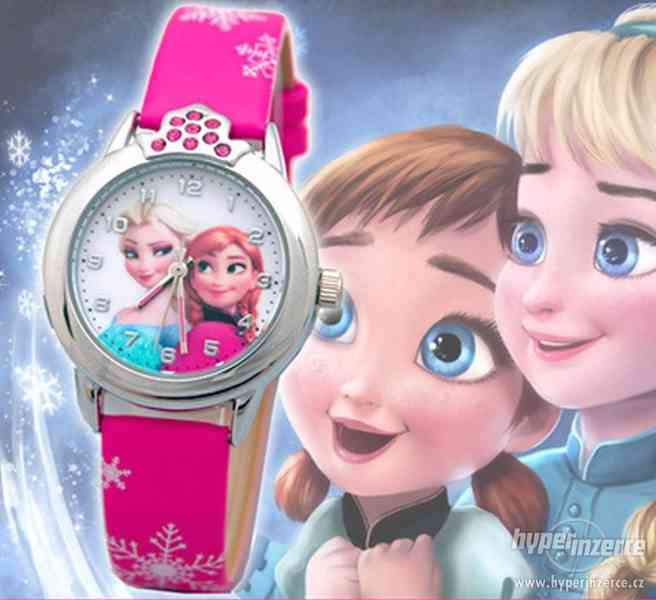 Dětské hodinky FROZEN ELSA SKLADEM! tmavě růžová - foto 1