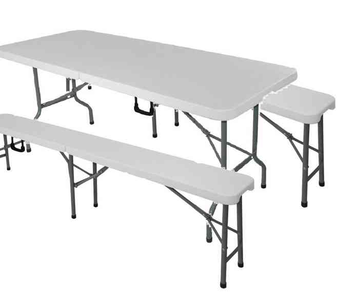 Cateringový set – nábytek: stůl + lavice - foto 3