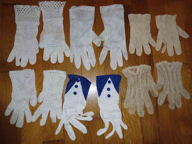 Retro dámské háčkované rukavice z období 1. republiky - foto 1
