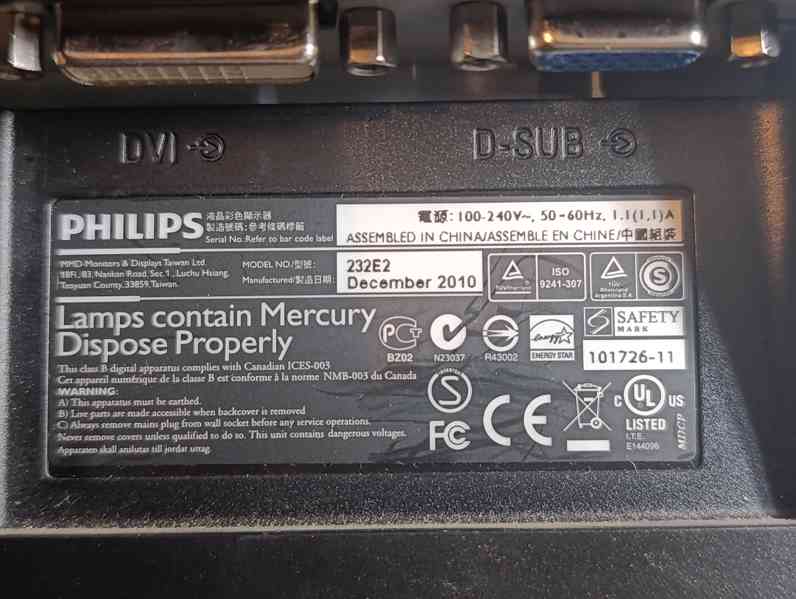 PC monitor Philips 232E2, 23 palce, černý - foto 5