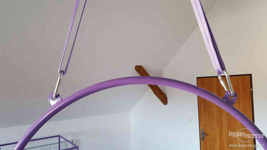 Aerial Hoop s 2 úchyty - nové, ocel, více barev - foto 2