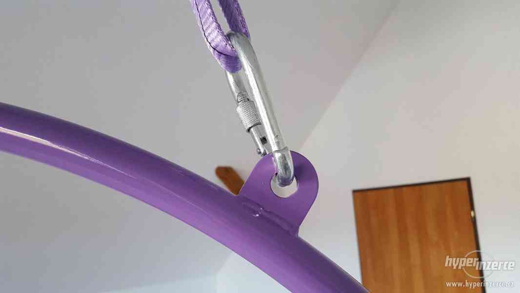 Aerial Hoop s 2 úchyty - nové, ocel, více barev - foto 3