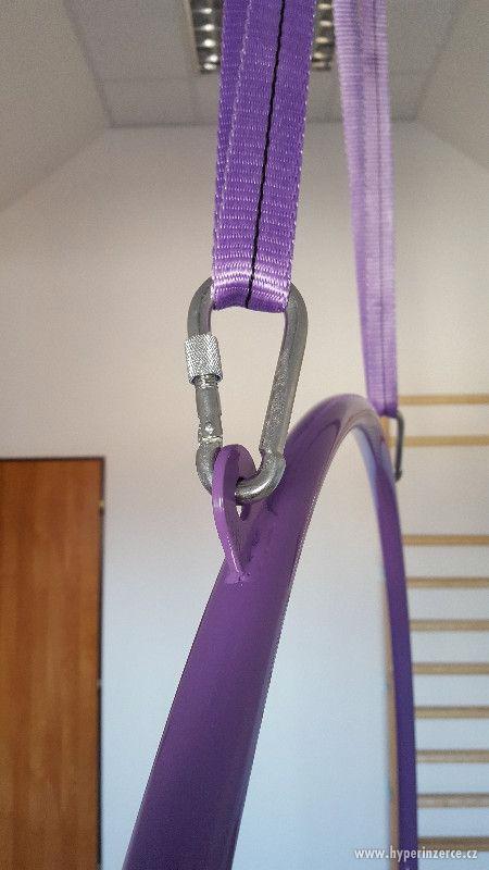 Aerial Hoop s 2 úchyty - nové, ocel, více barev - foto 4