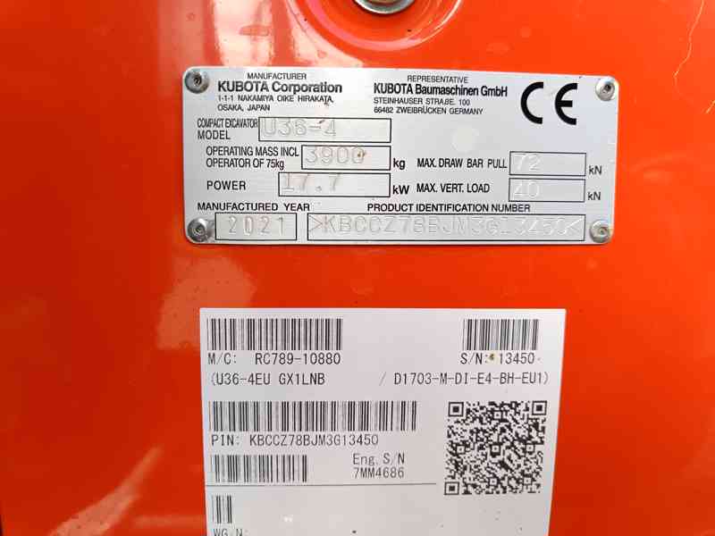 Minibagr Kubota U 36-4 r.v.2021  - foto 5