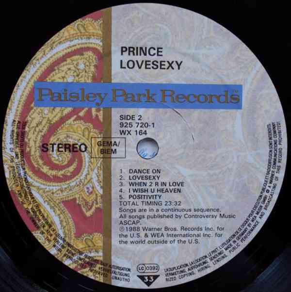 Prince ‎– Lovesexy ( LP ) - foto 4