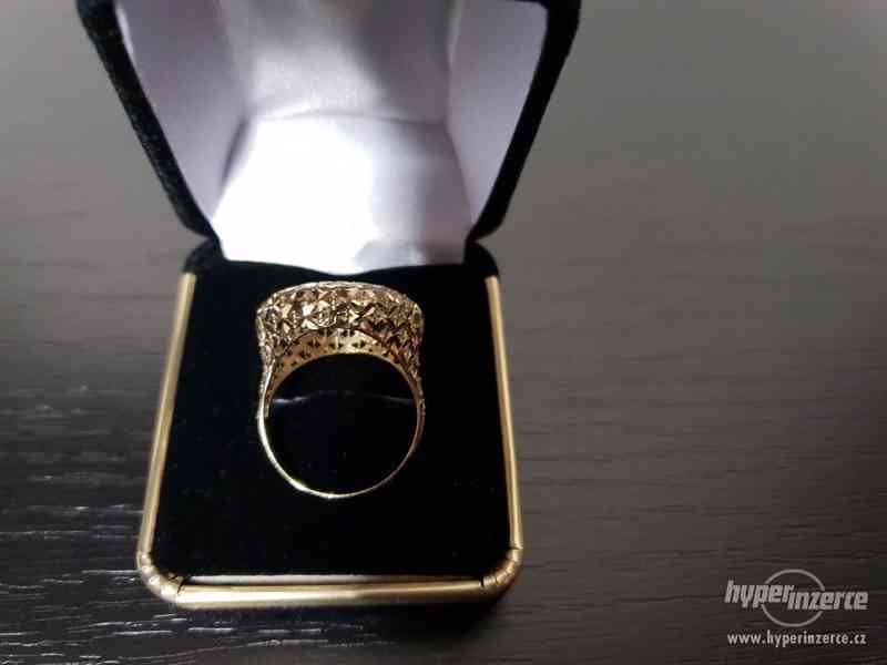 zlatý prstýnek dámský váha 585/1000.3.00g nové zlato 14K - foto 3