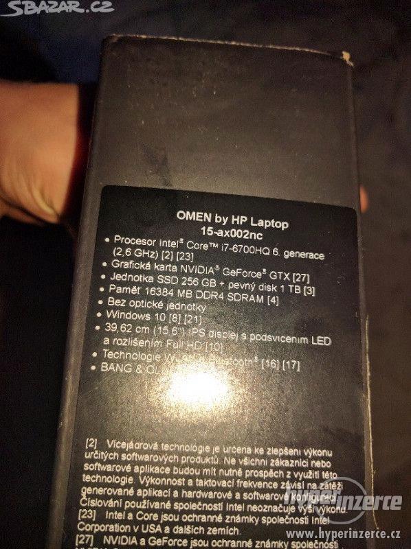 Prodám herní ultrabook HP Omen 15-ax002nc cena dohodou - foto 2