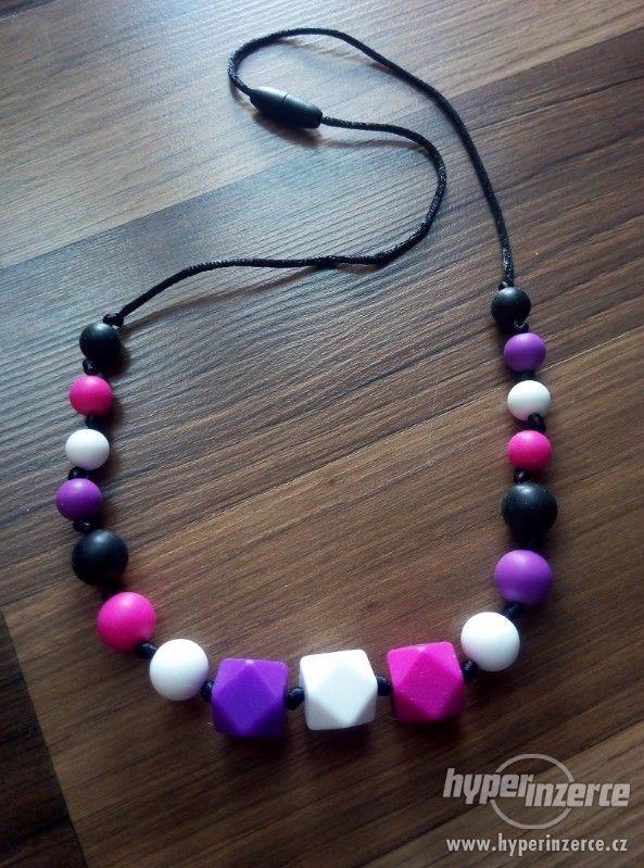 Kojící náhrdelník růžovo-fialové - foto 1