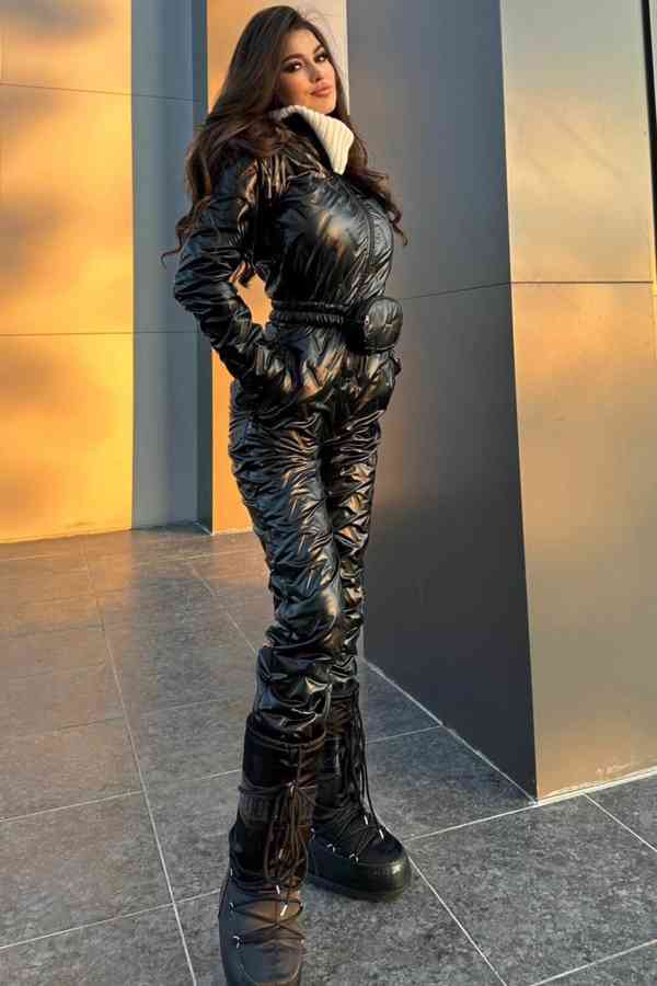 Moderny damsky zimny lyziarsky overal  s kožušinou/NOVY - foto 2