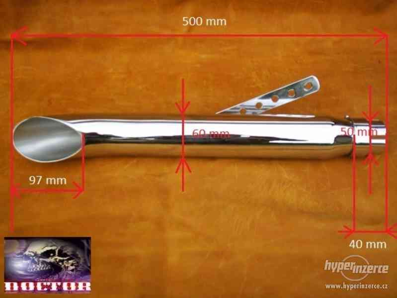 Laděné koncovky výfuků na chopper-univerzální,nové - foto 4