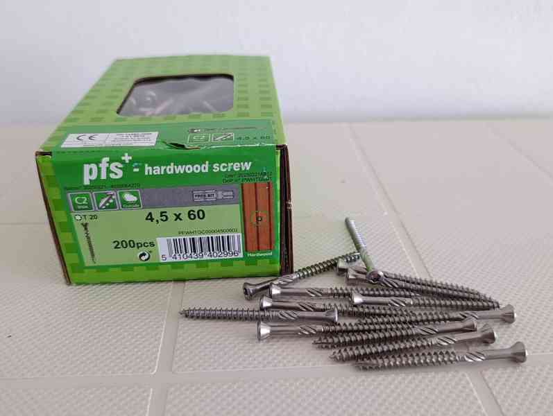 Terasové C2 nerezové vruty, rozměr 4,5x60 TORX, 200ks + bit