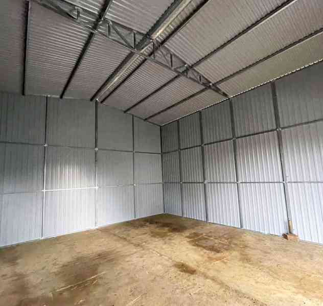 Plechova garáž 4x6m -  Dvoukřídlá vrata -  dveře TS1018 - foto 3