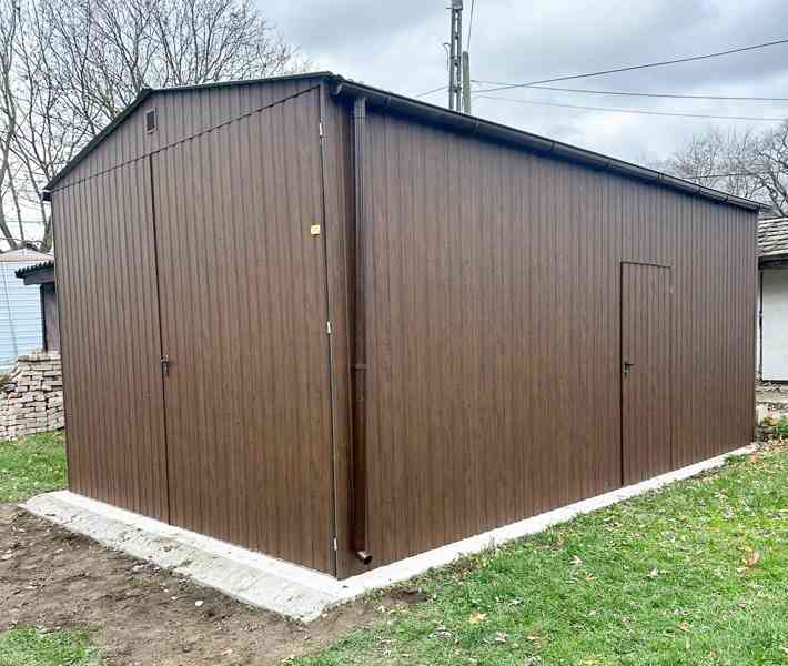 Plechova garáž 4x6m -  Dvoukřídlá vrata -  dveře TS1018 - foto 4