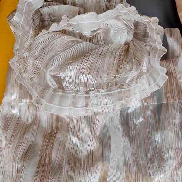 Záclona s naskládaným olůvkem, bílá, 250 x 500 cm - foto 1
