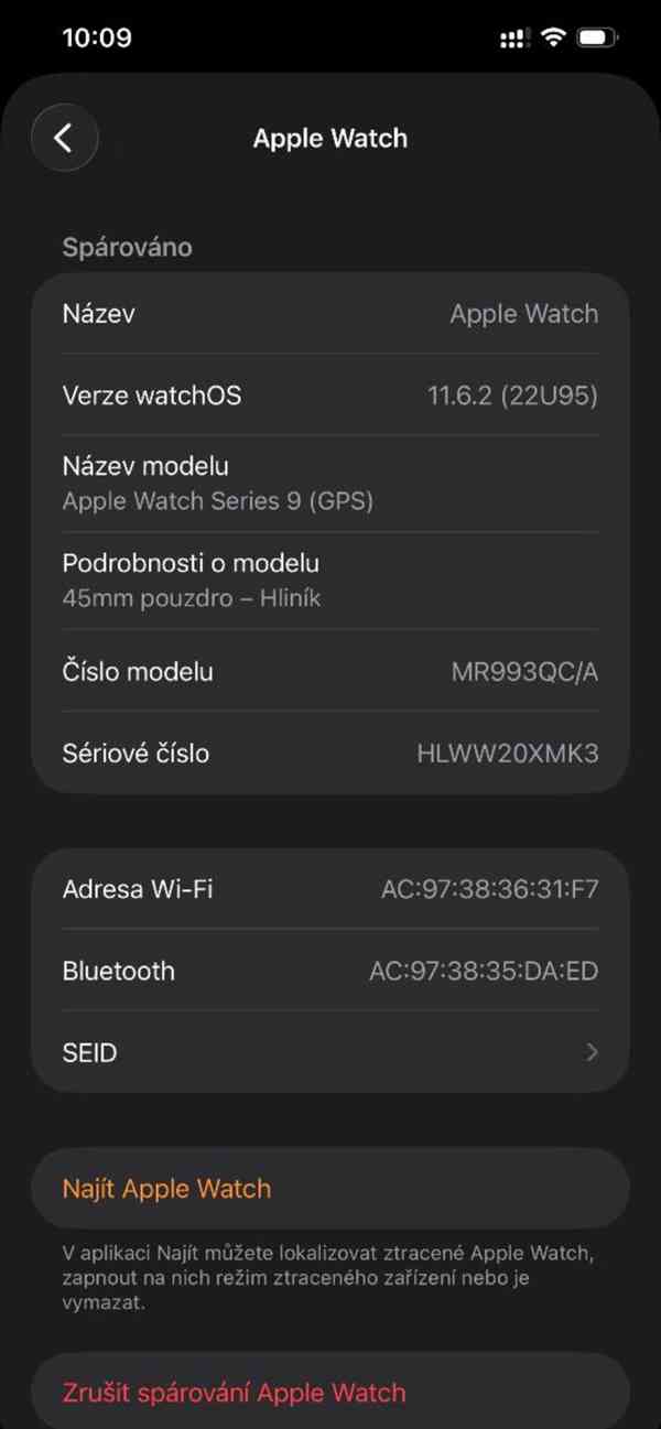 Apple Watch Series 9 45 mm GPS – černý řemínek + naíbječka - foto 8