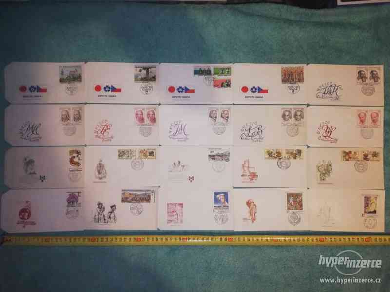 Obálky se známkami, s obrázky a razítky - 100 ks - foto 1
