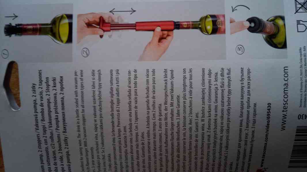 Vakuová pumpička UNO VINO na víno - foto 2