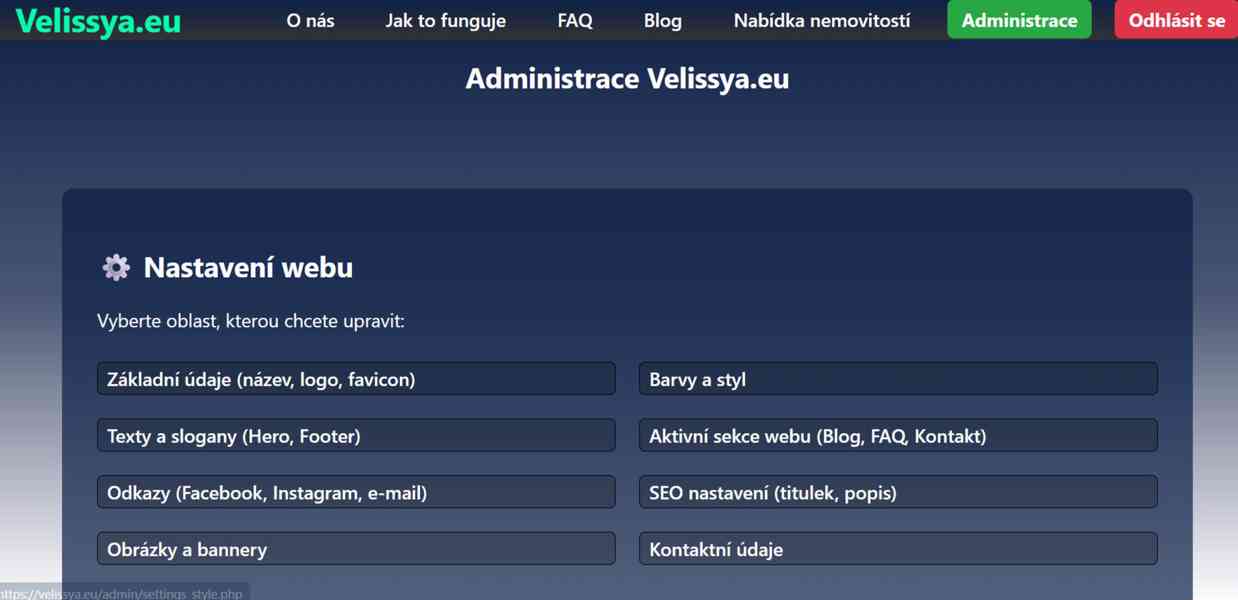 Prodej hotového webu Velissya.eu – realitní samoobsluha - foto 3