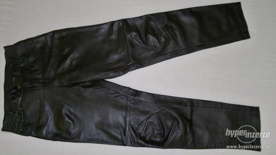 Pánské černé kožené kalhoty - foto 1