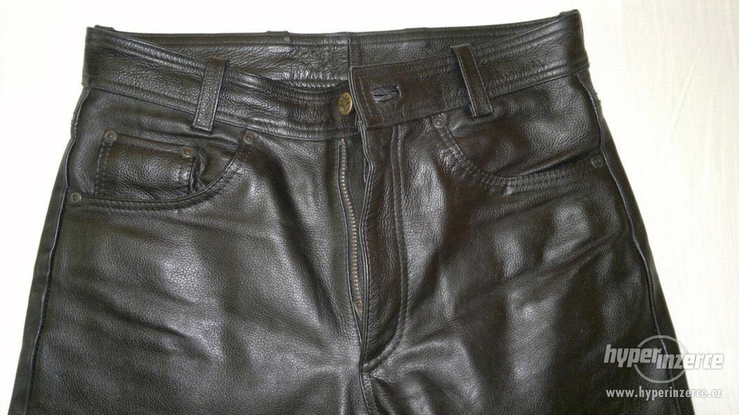 Pánské černé kožené kalhoty - foto 3