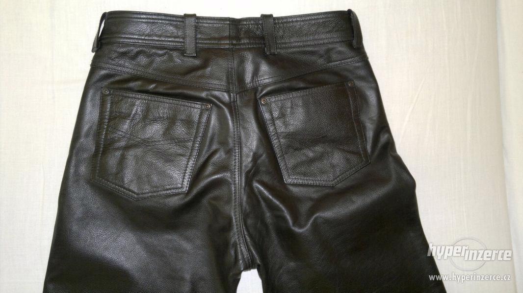 Pánské černé kožené kalhoty - foto 4