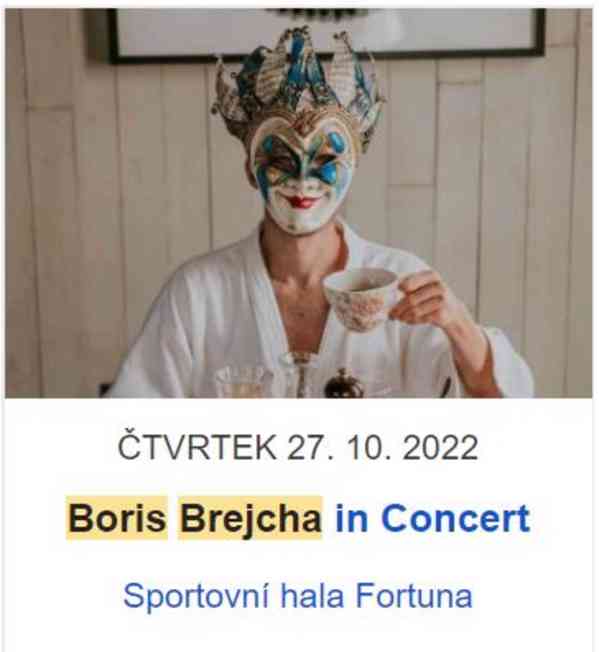 2ks vstupenky na Boris Brejcha in Concert