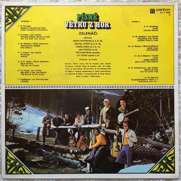 Zelenáči - Písně větru z hor - 1974  - foto 2