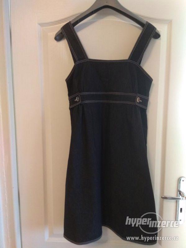 Černé těhotenské šaty s laclem, vel. 38, zn.Tveret - foto 1