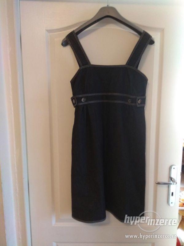 Černé těhotenské šaty s laclem, vel. 38, zn.Tveret - foto 5
