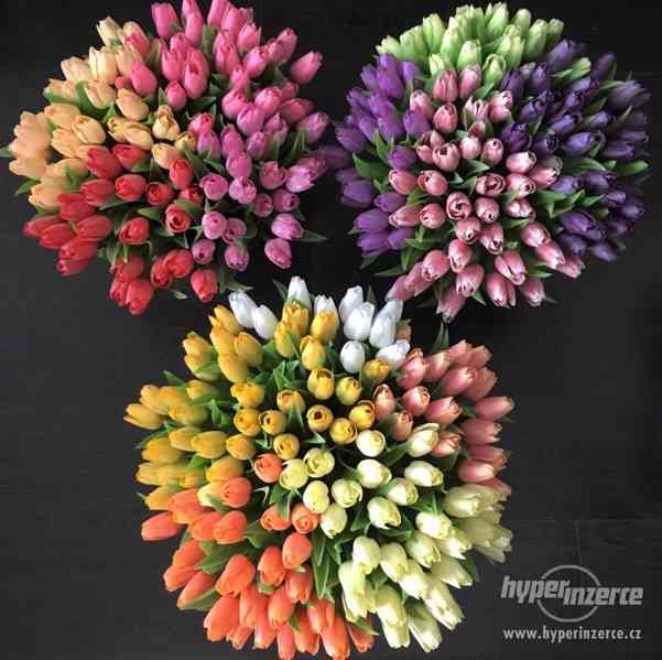 Nové plastové tulipány - 30 barevných odstínů - foto 1