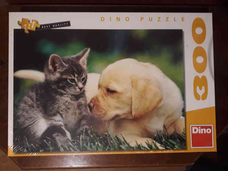  Puzzle 300 dílků Dino - kočka a pes - Přemlouvání - foto 1