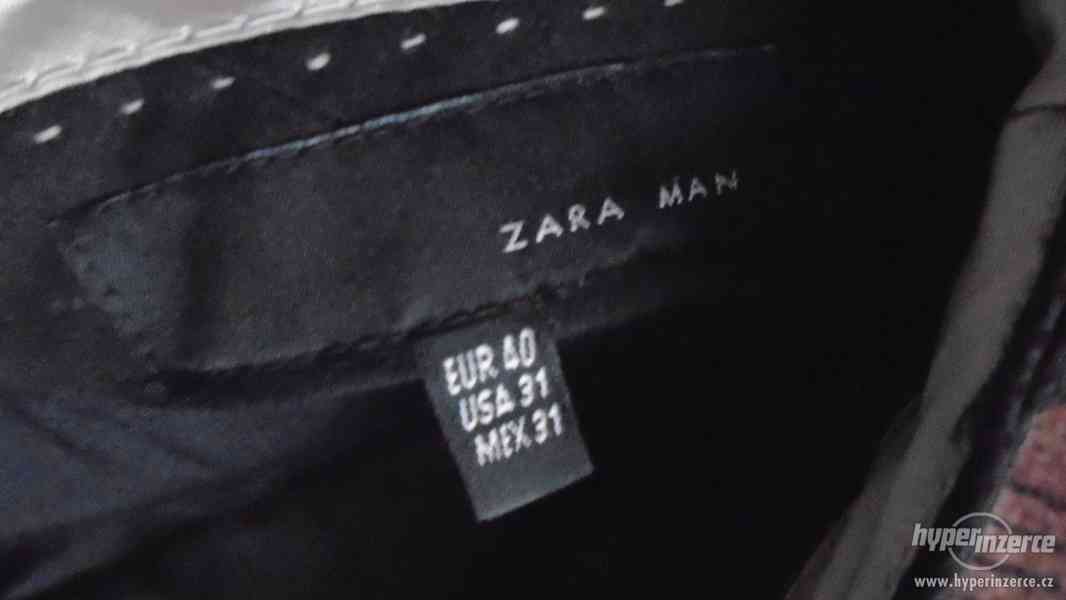 Společenské hnědé kalhoty Zara Man,v.M,42cm/111cm - foto 4