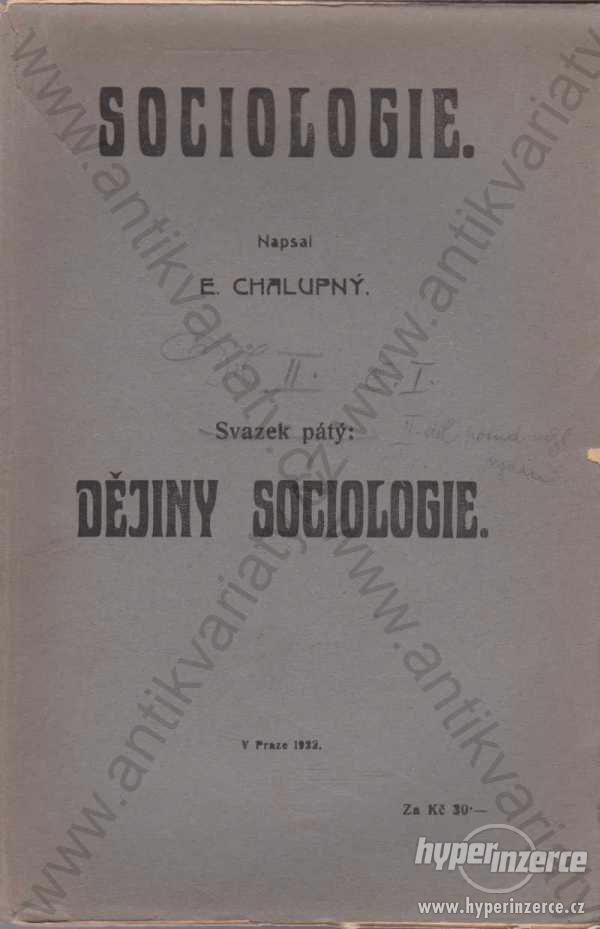 Sociologie E. Chalupný 1922 - foto 1