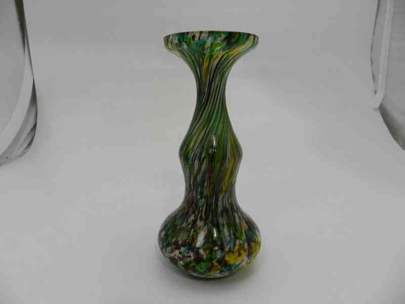 Zajímavá barevná Váza brokové sklo - foto 1