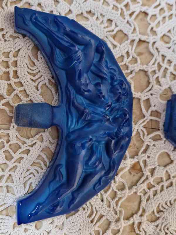 Málo vídaný Art Deco modrý Flakon Akty Ingrid Curt Schlevogt - foto 5