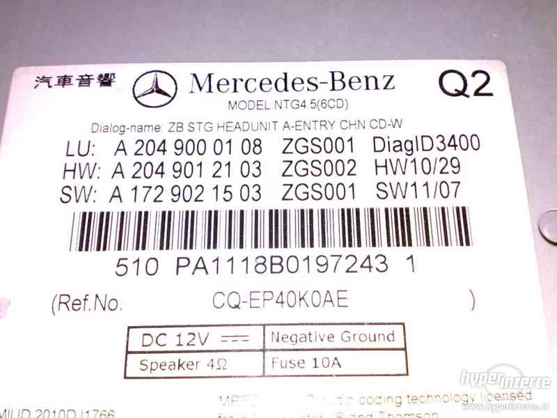 Mercedes Orig.Autorádio C-Klasse W204 Facelift - foto 2