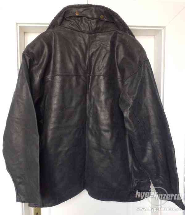 Pánská kožená bunda černá - foto 3