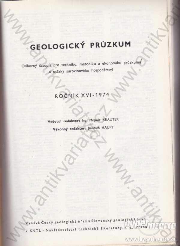 Geologický průzkum 1974 M. Krauter, J. Hauft - foto 1