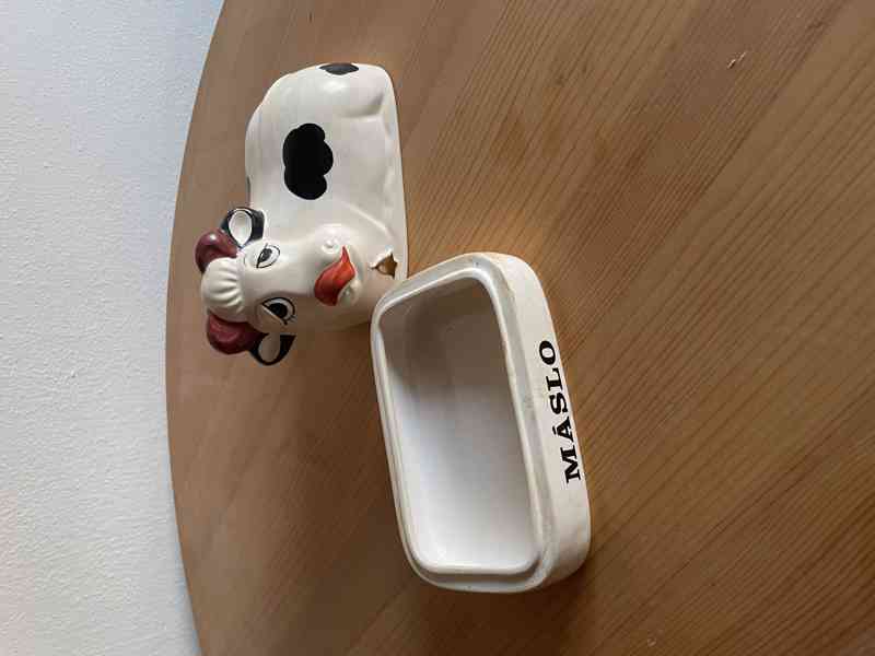 Keramická máslenka – dekorativní kravička (retro)  - foto 3