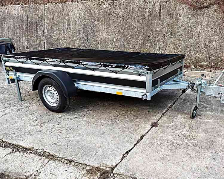 Přívěsný vozík brzděný 1300Kg, 3,0m x 1,5m, DPH - foto 4