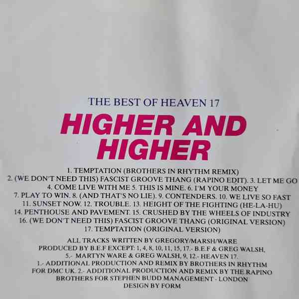 CD - HEAVEN 17 / Higher And Higher - foto 2