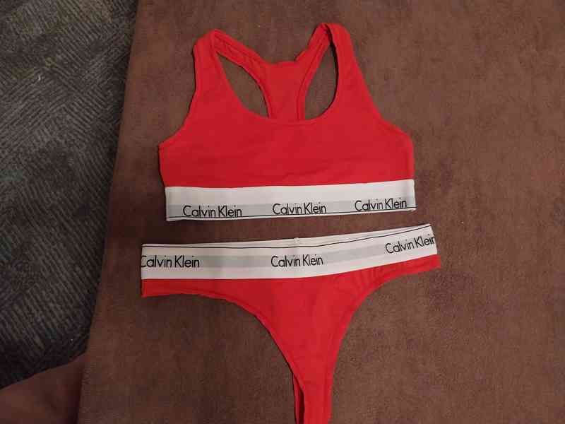 Calvin Klein set dámský červený, vel. M  - foto 2