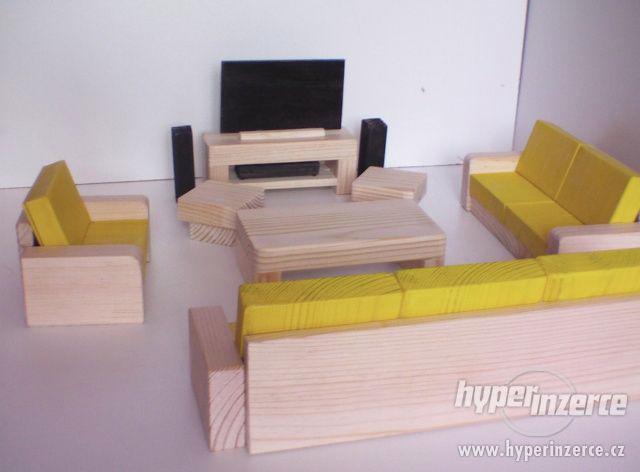 Dřevěný nábytek pro panenky obývák - foto 2