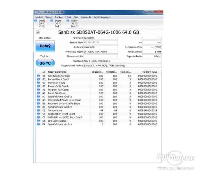 SSD disk 64GB, 2.5" SanDisk Z400s, MLC, SATA III - foto 2