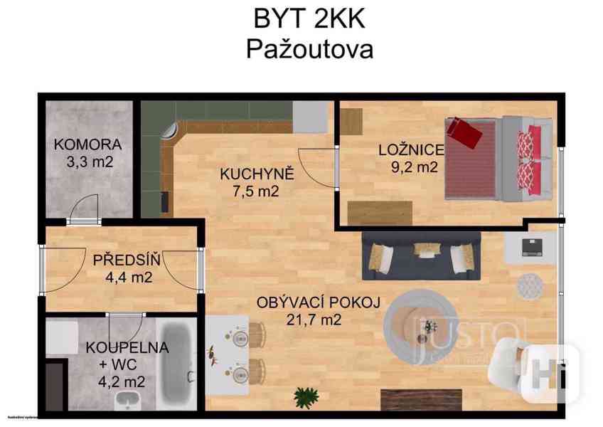 Prodej 2+kk, 54 m², Písek - Pažoutova - foto 12