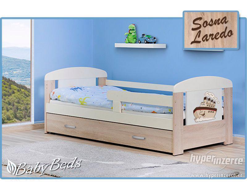 velka detska postel z masivu - rost matrace suplik a potah - foto 1