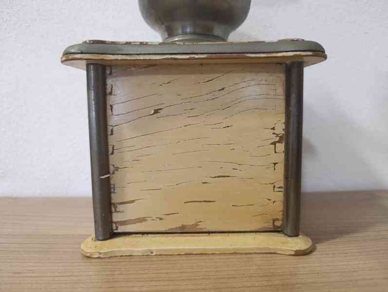 Starý mlýnek na kávu IDEAL se štítkem, patina - foto 6